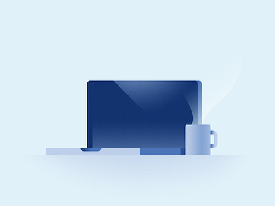 Laptop Icon coffee cup illustration macbook smoke