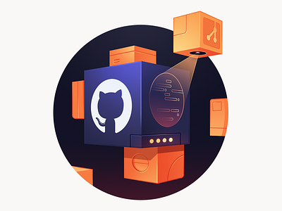How to Contribute to an Open Source Project on GitHub 3d branching cloning code course cube git github illustration logo merge scanning