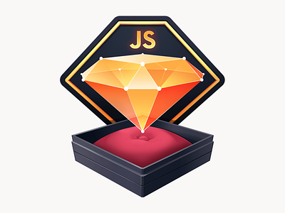 Data Structures and Algorithms in JavaScript algorithm box code crystal cushion developer diamond gradient illustration javascript jewelry logo