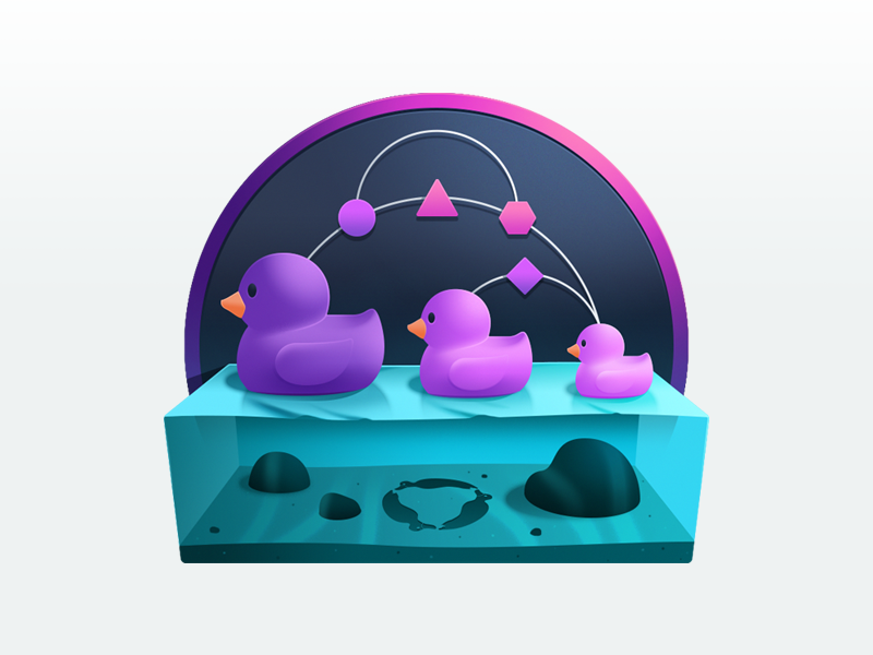 Asynchronous State Management with redux-observable v1 logo redux underwater rubber duck duck water code gradient illustration