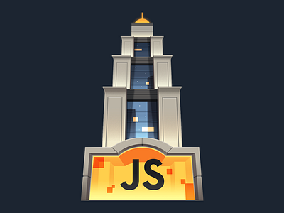 Advanced JavaScript Foundations building gradient hotel illustration lobby night skyscraper