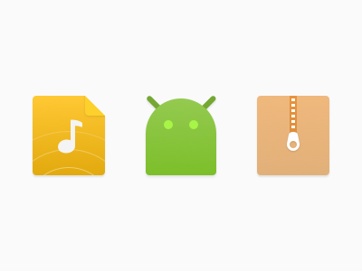 Icon set for FileManager apk compress file music zip