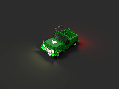 Hound car hound jeep magicavoxel pixel transformer voxel