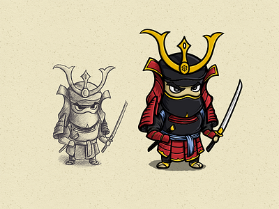 Game character armor character drawing game samurai sketch warrior