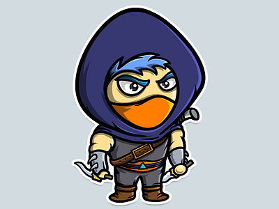 Game character assassin cartoon character cute dagger game illustration mask sticker