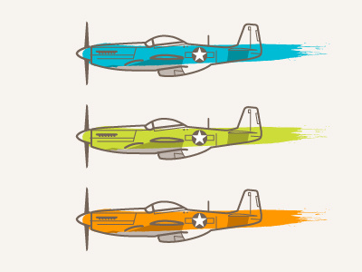 P-51 Mustang "Cadillac of the Sky" color plane vector wwii