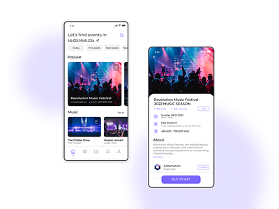 Events app app concerts events graphic design ui
