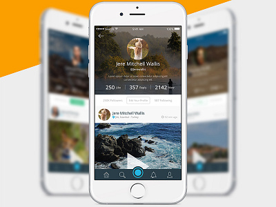 Social Mobile App Profile Screen