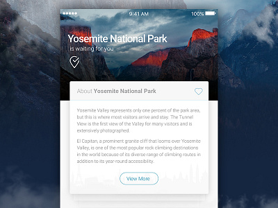 National Park Information Mobile App application iphone muzli national park profile search ui user widget