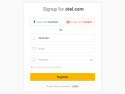 Simple Login Form application contact follow form friend login notification profile search simple ui user