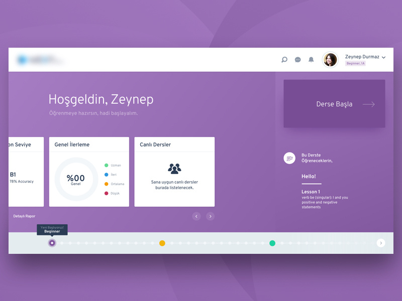 Student course control screen by Adem AY on Dribbble