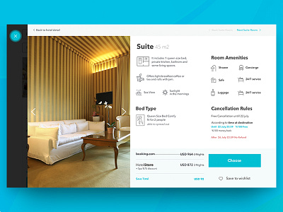 Hotel room details view pop-up booking carousel hotel reservation resort room site slide theme travel