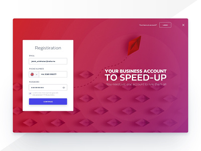 Registration Page application banners contact design gradient icon login login page london notification profile red register registration search ui user
