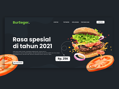 Landing page burger branding design graphic design illustration landing page logo ui ux