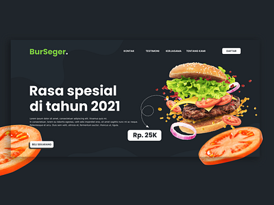 Landing page burger