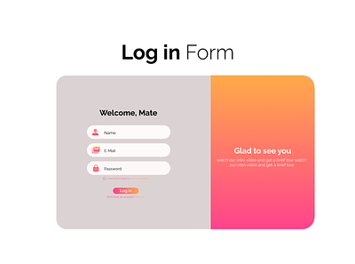 A log in Form graphic design login form ui ux