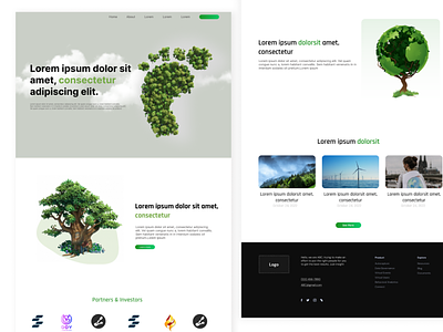 A world of GREEN creative design green landing page ui uiux web ui