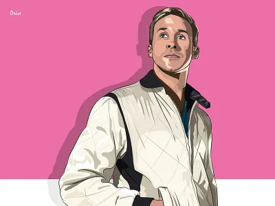 Drive art design drawing illustration movie poster ryan gosling