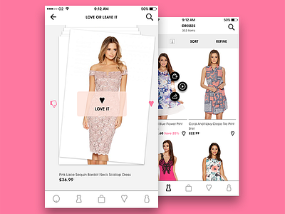 Quiz Clothing app design ecomm interface quiz clothing uiux