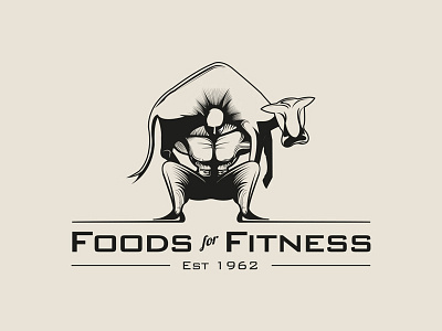 Foods for Fitness brand branding fitness food identity illustration logo