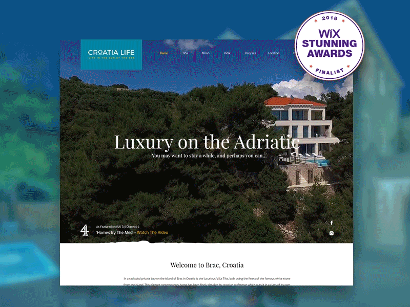 Croatia Life awards brac croatia nominated property ui webdesign website wexweb wix
