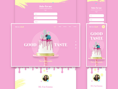 Bake Me a Wish Web Ui cake clean design interface mobile ui tasty typography ui webdesign