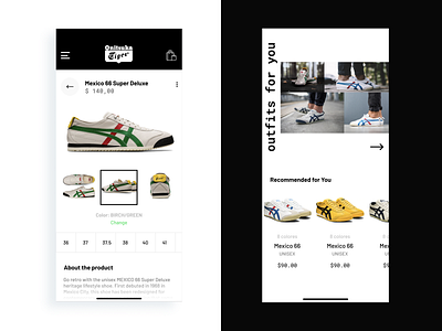 Onitsuka Tiger - Mexico 66 app app concept branding ui uidesign user interface ux