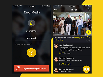 Tapp Media social app user experiencie user interface ux