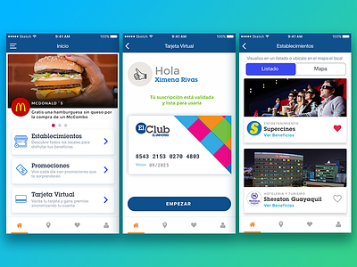 Club App club entertainment ui ux