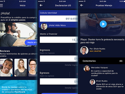 Crédito Automóvil App app form ui user interface ux