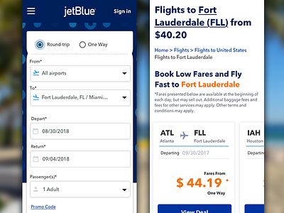 Jetblue Mobile app concept mobile app design uidesign user interface web design