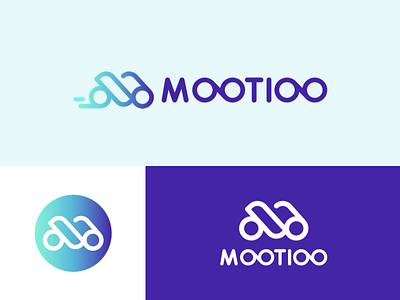 Mootioo logo branding fast logo motorcycle speed symbol wheels