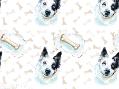 Dog thoughts… animal portrait blue design digital painting dogs hand drawn illustration pet art