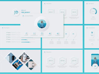 CV Resume Numorphic PowerPoint Template