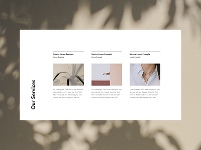 Web design layout lifestyle brand