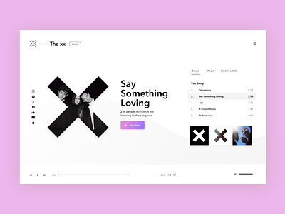 Music Player interface minimal music player ui the xx web web design