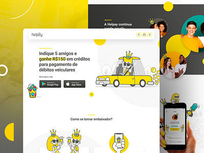 Helpay Ambassador Landing Page art direction brasil brazil interface design landing landing page onepage ui ui design ux design web design yellow