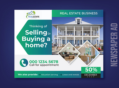 Real Estate Newspaper Ad Design advert design advertisement banner design graphic design newspaper ad print design real estate ad