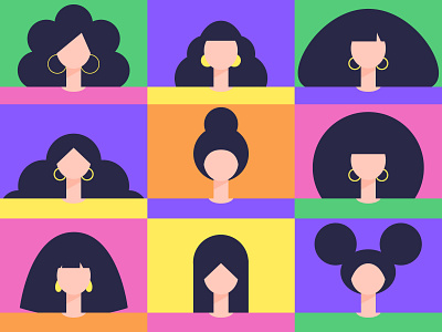 Women Characters avatar bright character community company design diversity illustration logo people various