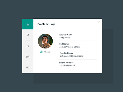 DailyUI 007 - User Settings dailyui profile settings ui ux