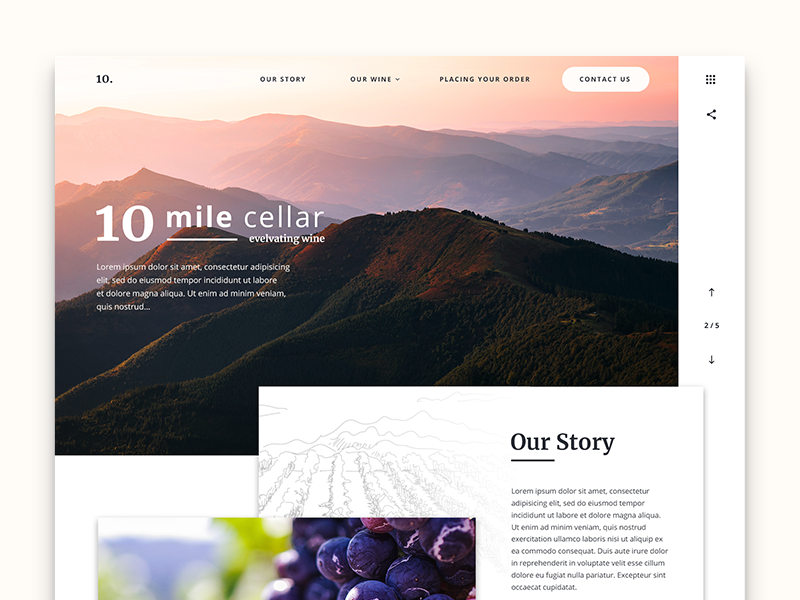 10 Mile Cellar Website Design concept ux ui web design website
