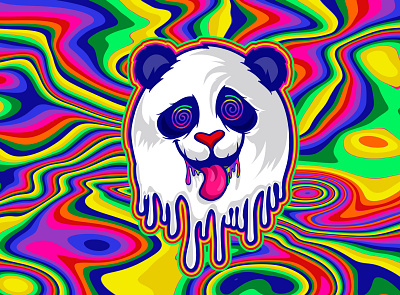 Crazy Panda graphic design illustration logo panda vector