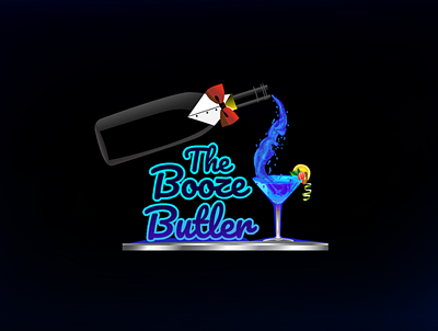 Booz Butler Wine logo design graphic design illustration logo vector