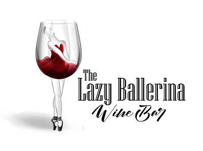 Wine logo Lazy Ballerina design graphic design illustration logo vector