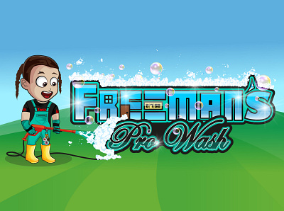 Freeman's Washer pressure cartoonish logo design graphic design illustration logo vector