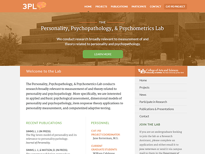 University Lab Homepage psychology web web design wip