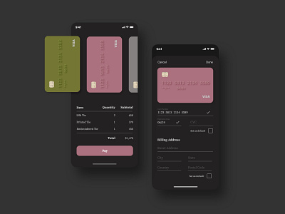 DailyUI002- Credit Card Payment dailyui mobile ui