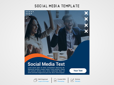 Business Social Media Template geometric