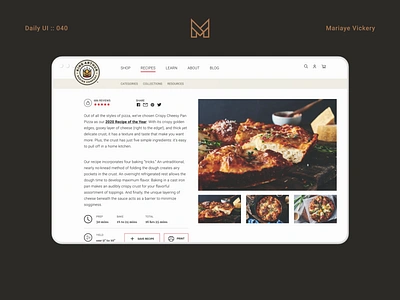 Daily UI :: 040 040 arthur baking daily ui daily ui 040 dailyui dailyui040 dailyuichallenge instructions king king arthur baking kitchen pizza recipe uidesign uiux web web design webdesign website