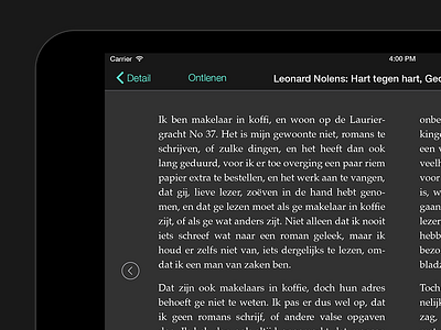Book reading application ebook ipad reading typography